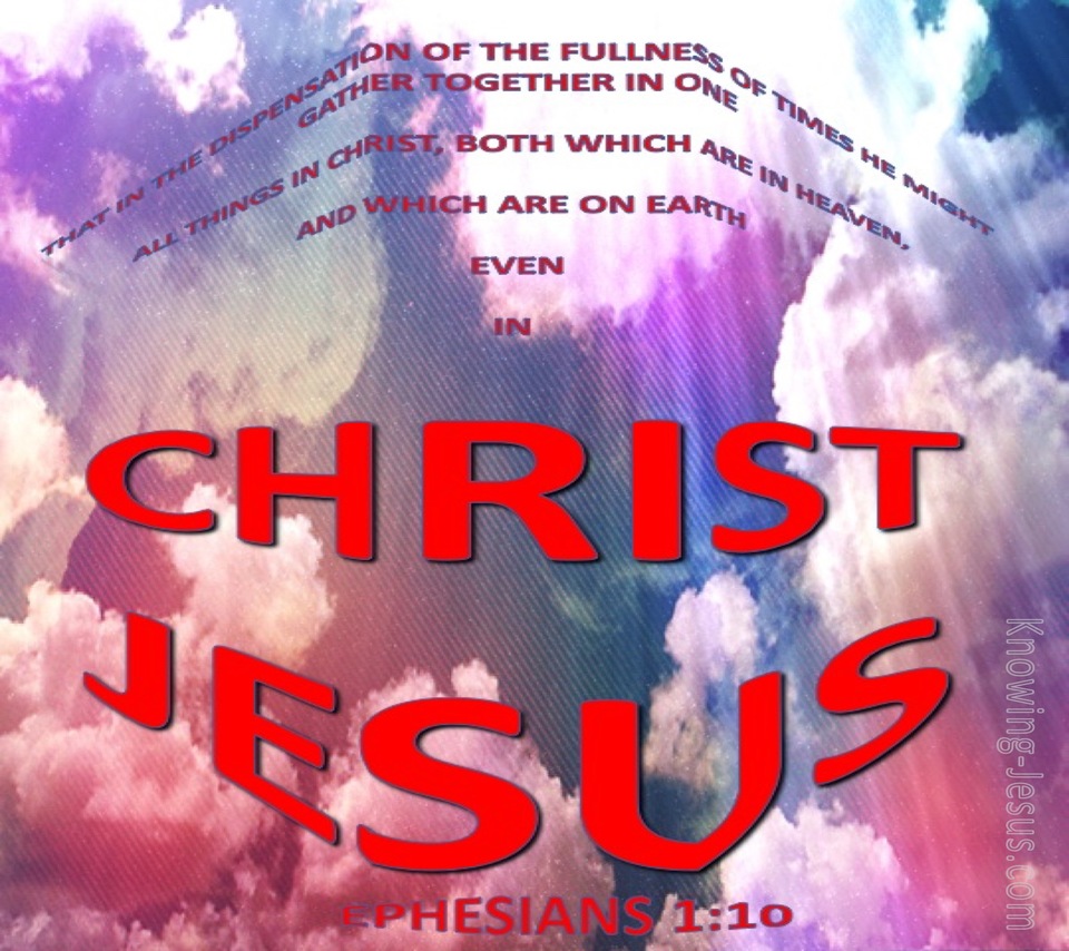 Ephesians 1:10 All Gathered In Christ Jesus (red)